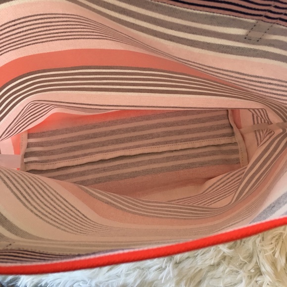 NWT Kate Spade Bon Shopper Pink&Navy Striped Tote - Picture 4 of 7